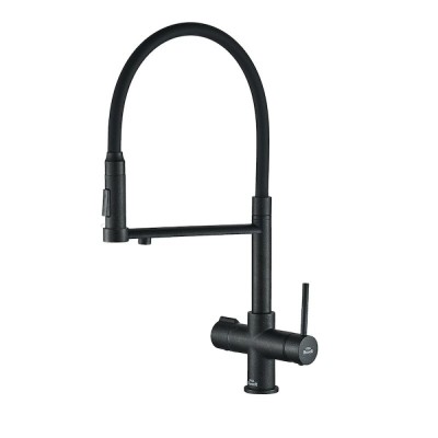 Смеситель для кухни Zorg Steel Hammer SH 2003 PVD GRAFIT с гибким изливом, графит