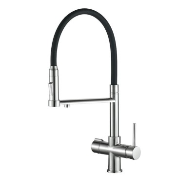 Смеситель для кухни Zorg Steel Hammer SH 2003 SATIN с гибким изливом, сатин