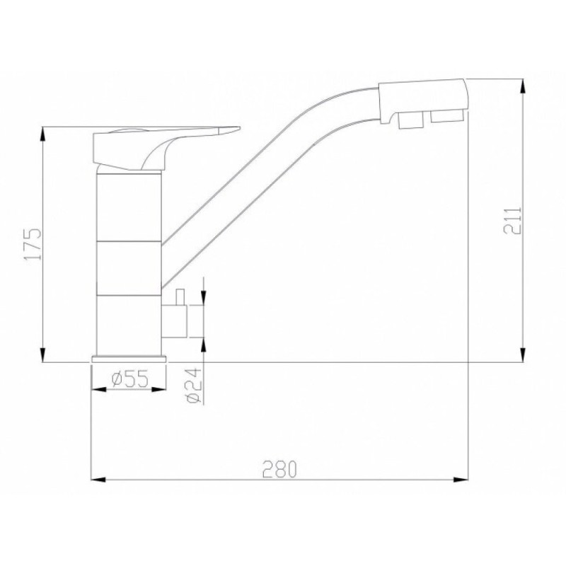 Смеситель Zorg Steel Hammer SH 321 CR для кухни под фильтр, хром