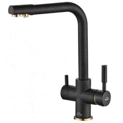 Смеситель Zorg Steel Hammer SH 552 BLACK BR для кухни под фильтр, черный металлик/бронза