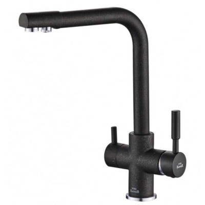 Смеситель Zorg Steel Hammer SH 552 BLACK CR для кухни под фильтр, черный металлик/хром