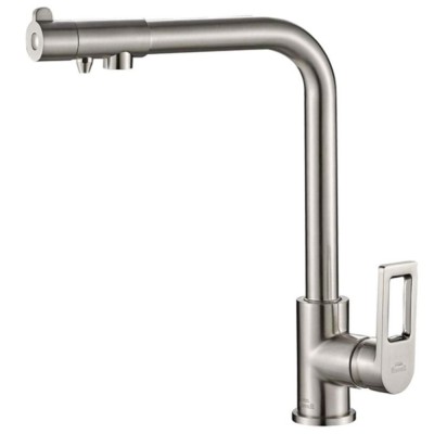 Смеситель Zorg Steel Hammer SH 572 SATIN для кухни под фильтр, нержавеющая сталь