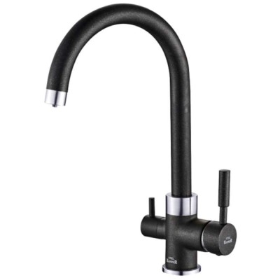 Смеситель Zorg Steel Hammer SH 713 BLACK CR для кухни под фильтр, черный металлик/хром