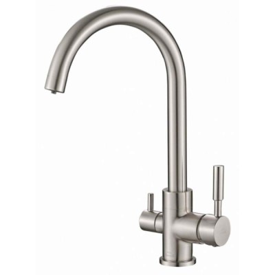 Смеситель Zorg Steel Hammer SH 713 SATIN для кухни под фильтр, матовая нержавеющая сталь матовая