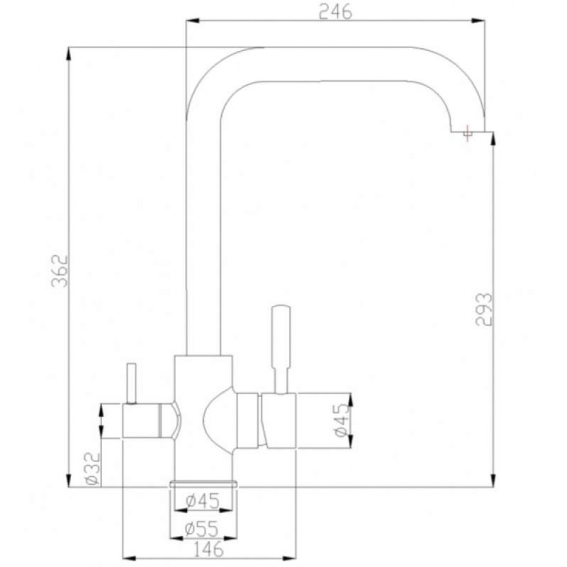 Смеситель Zorg Steel Hammer SH 715 SATIN для кухни под фильтр, матовая нержавеющая сталь матовая