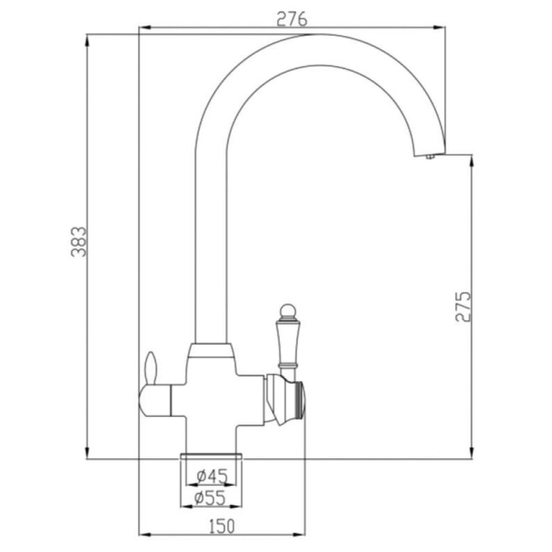 Смеситель Zorg Steel Hammer SH 723 BLACK BR для кухни под фильтр, черный металлик/бронза