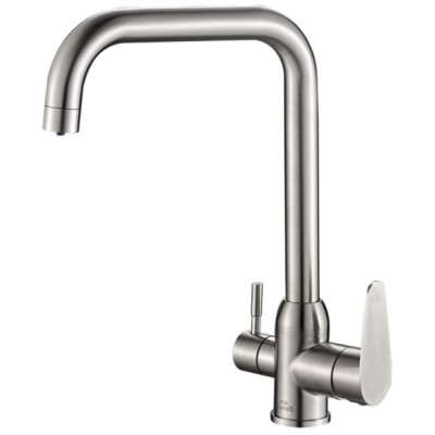 Смеситель Zorg Steel Hammer SH 725 INOX для кухни под фильтр, нержавеющая сталь