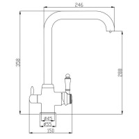Смеситель Zorg Steel Hammer SH 725 SATIN для кухни под фильтр, матовая нержавеющая сталь матовая