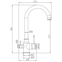 Смеситель Zorg Steel Hammer SH 763 SATIN для кухни под фильтр, нержавеющая сталь матовая