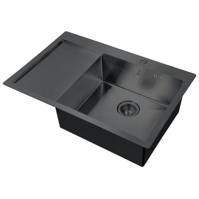 Мойка кухонная Zorg Steel Hammer, 78 см, чаша справа, графит, SH 7851-R GRAFIT