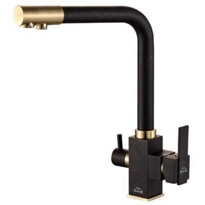 Смеситель Zorg Steel Hammer SH 805 BLACK BR для кухни под фильтр, черный металлик/бронза