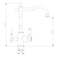 Смеситель Zorg Steel Hammer SH 812 BLACK CR для кухни под фильтр, черный металлик/хром