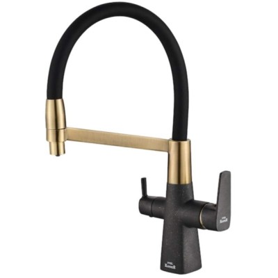 Смеситель Zorg Steel Hammer SH 818-6 BLACK BR для кухни под фильтр, черный/бронза
