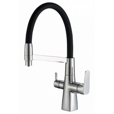 Смеситель Zorg Steel Hammer SH 818-6 SATIN для кухни под фильтр, сатин/черный