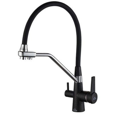 Смеситель Zorg Steel Hammer SH 903-6 BLACK CR для кухни под фильтр, черный/хром