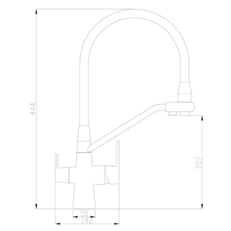 Смеситель Zorg Steel Hammer SH 903-6 BRONZE для кухни под фильтр, бронза/черный