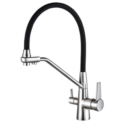 Смеситель Zorg Steel Hammer SH 903-6 CR для кухни под фильтр, хром/черный