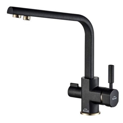 Смеситель Zorg Steel Hammer SH 909 BLACK BR для кухни под фильтр, черный металлик/бронза