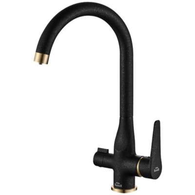 Смеситель Zorg Steel Hammer SH 910 BLACK BR для кухни под фильтр, черный металлик/бронза