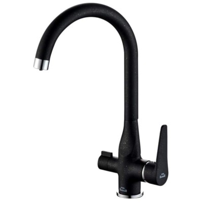 Смеситель Zorg Steel Hammer SH 910 BLACK CR для кухни под фильтр, черный металлик/хром
