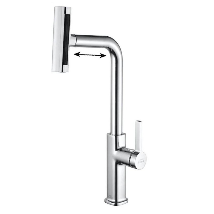 Смеситель для кухни Zorg Steel Hammer SH 092 CR с вытяжной лейкой, хром