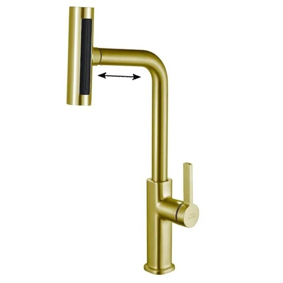 Смеситель для кухни Zorg Steel Hammer SH 092 PVD BRONZE с вытяжной лейкой, бронза