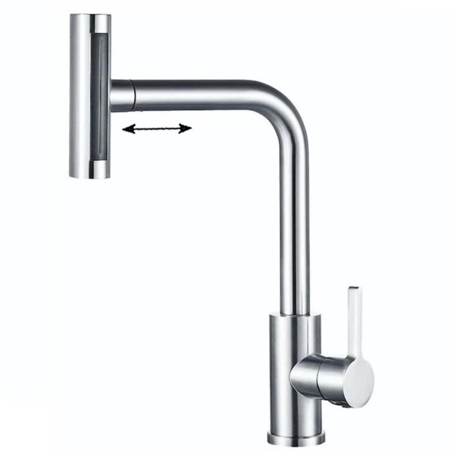 Смеситель для кухни Zorg Steel Hammer SH 093 CR с вытяжной лейкой, хром