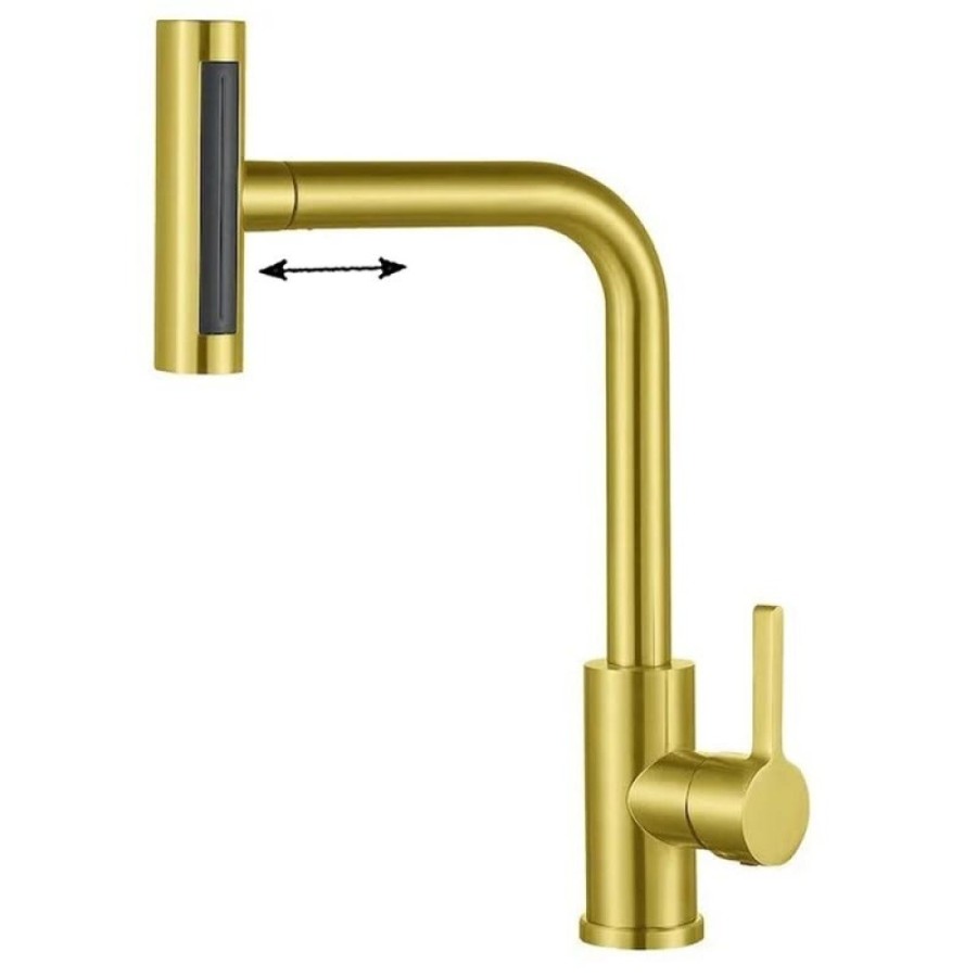 Смеситель для кухни Zorg Steel Hammer SH 093 PVD BRONZE с вытяжной лейкой, бронза