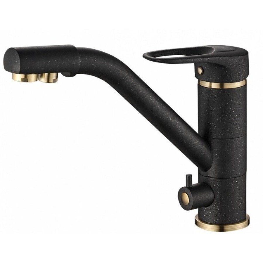 Смеситель Zorg Steel Hammer SH 321 BLACK BR для кухни под фильтр, черный металлик/бронза