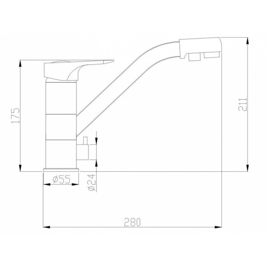 Смеситель Zorg Steel Hammer SH 321 BLACK CR для кухни под фильтр, черный металлик/хром