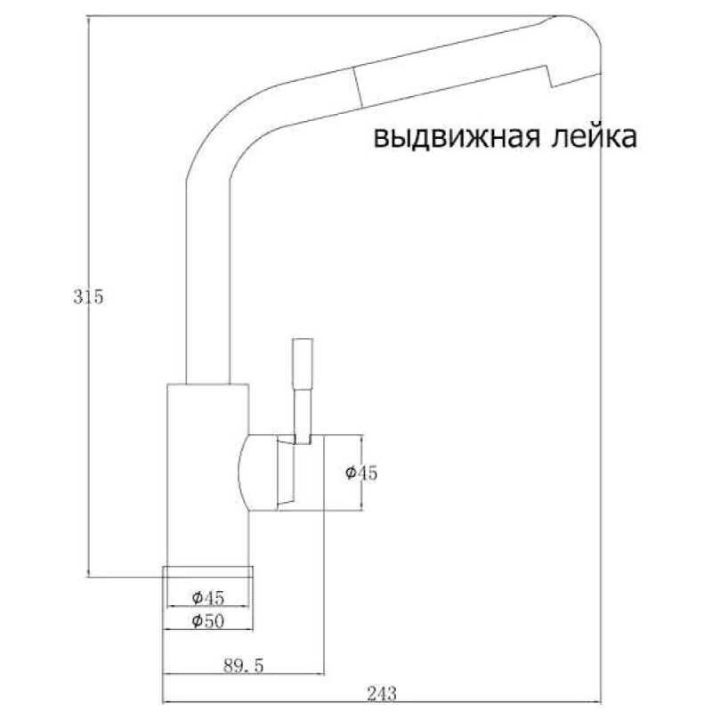 Смеситель для кухни Zorg Steel Hammer, нержавеющая сталь, SH 5144 INOX