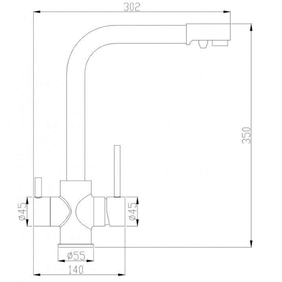 Смеситель Zorg Steel Hammer SH 552 BLACK BR для кухни под фильтр, черный металлик/бронза