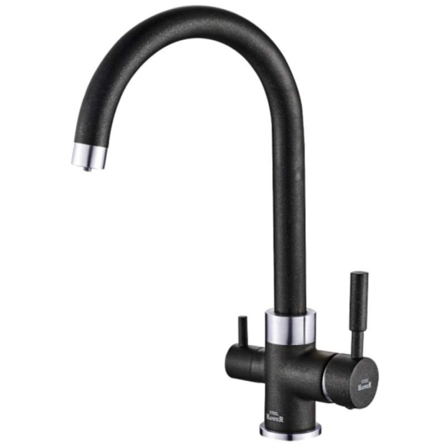 Смеситель Zorg Steel Hammer SH 713 BLACK CR для кухни под фильтр, черный металлик/хром