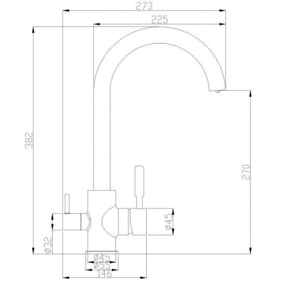 Смеситель Zorg Steel Hammer SH 713 SATIN для кухни под фильтр, матовая нержавеющая сталь матовая