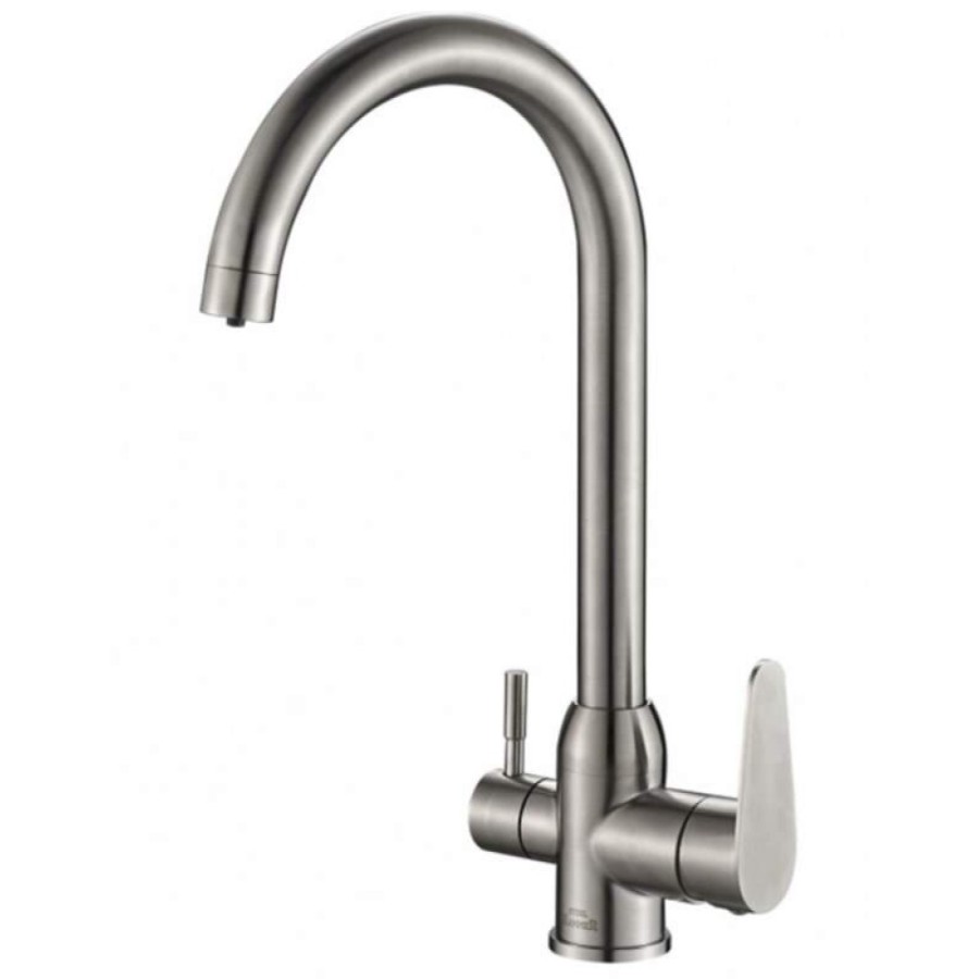 Смеситель Zorg Steel Hammer SH 723 INOX для кухни под фильтр, нержавеющая сталь