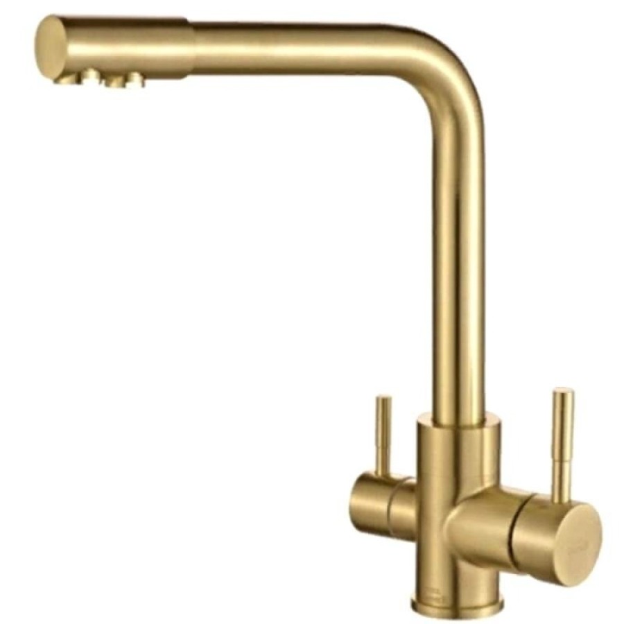 Смеситель Zorg Steel Hammer SH 801 INOX BRONZE PVD для кухни под фильтр, бронза PVD