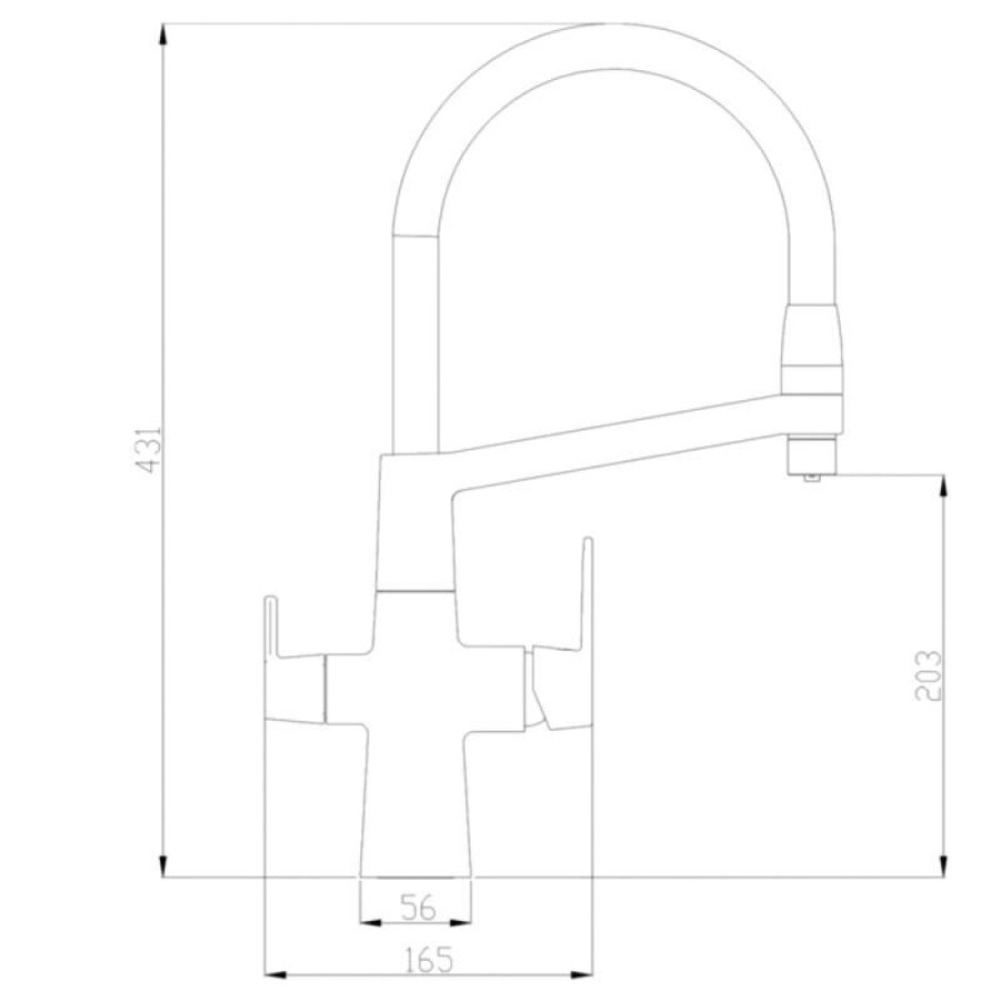 Смеситель Zorg Steel Hammer SH 818-6 CR для кухни под фильтр, хром/черный