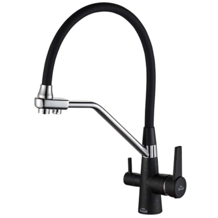 Смеситель Zorg Steel Hammer SH 903-6 BLACK CR для кухни под фильтр, черный/хром