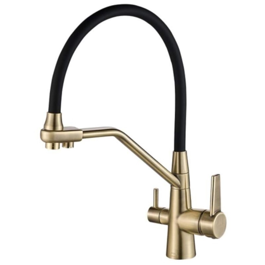 Смеситель Zorg Steel Hammer SH 903-6 BRONZE для кухни под фильтр, бронза/черный