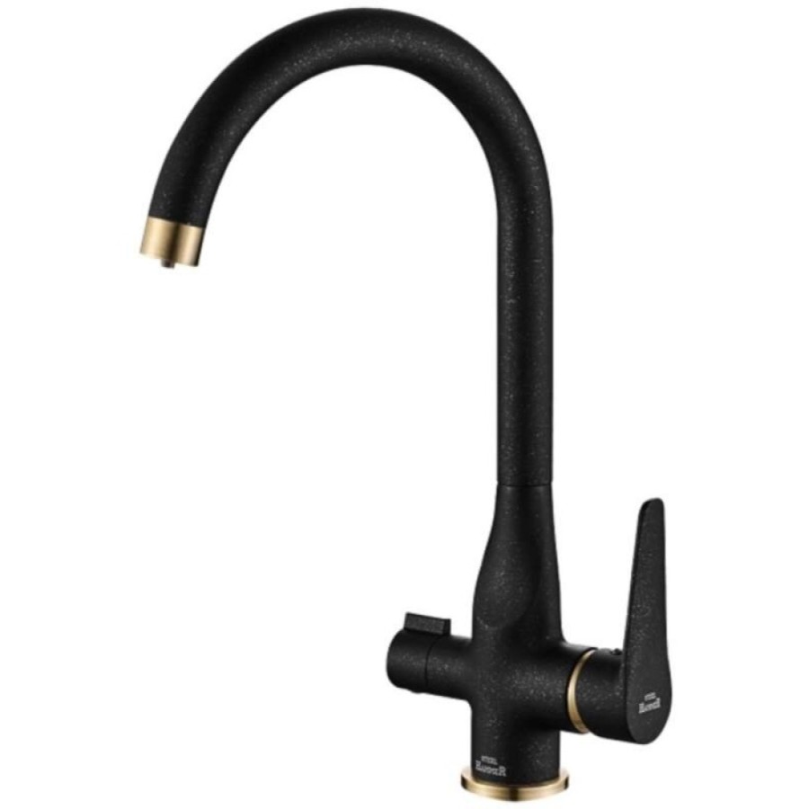 Смеситель Zorg Steel Hammer SH 910 BLACK BR для кухни под фильтр, черный металлик/бронза