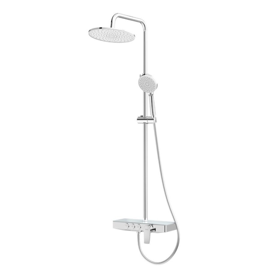 Душевая система Iddis Shelfy SHESB3Bi06, с управлением Push Control, верхний душ, хром