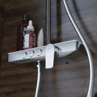 Душевая система Iddis Shelfy SHESB3Bi06, с управлением Push Control, верхний душ, хром