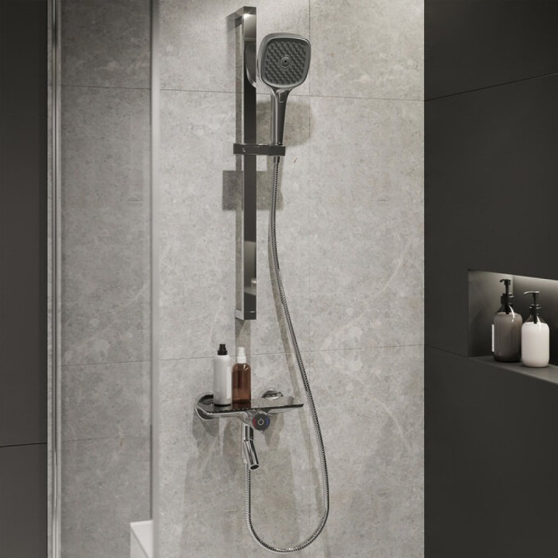 Смеситель Iddis Shelfy SHESBBTi02WA для ванны с управлением Push Control, хром