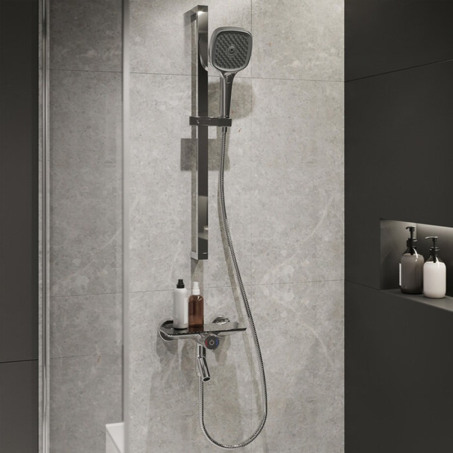 Смеситель Iddis Shelfy SHESBBTi02WA для ванны с управлением Push Control, хром