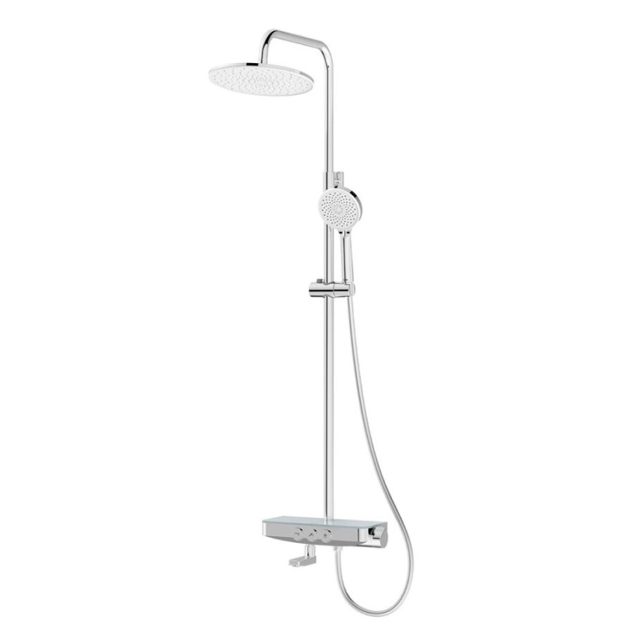 Душевая система Iddis Shelfy SHESBBTi06, с управлением Push Control, верхний душ, хром