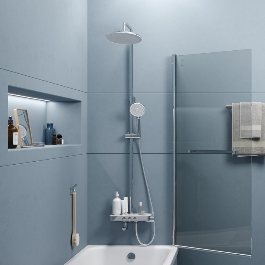 Душевая система Iddis Shelfy SHESBBTi06, с управлением Push Control, верхний душ, хром