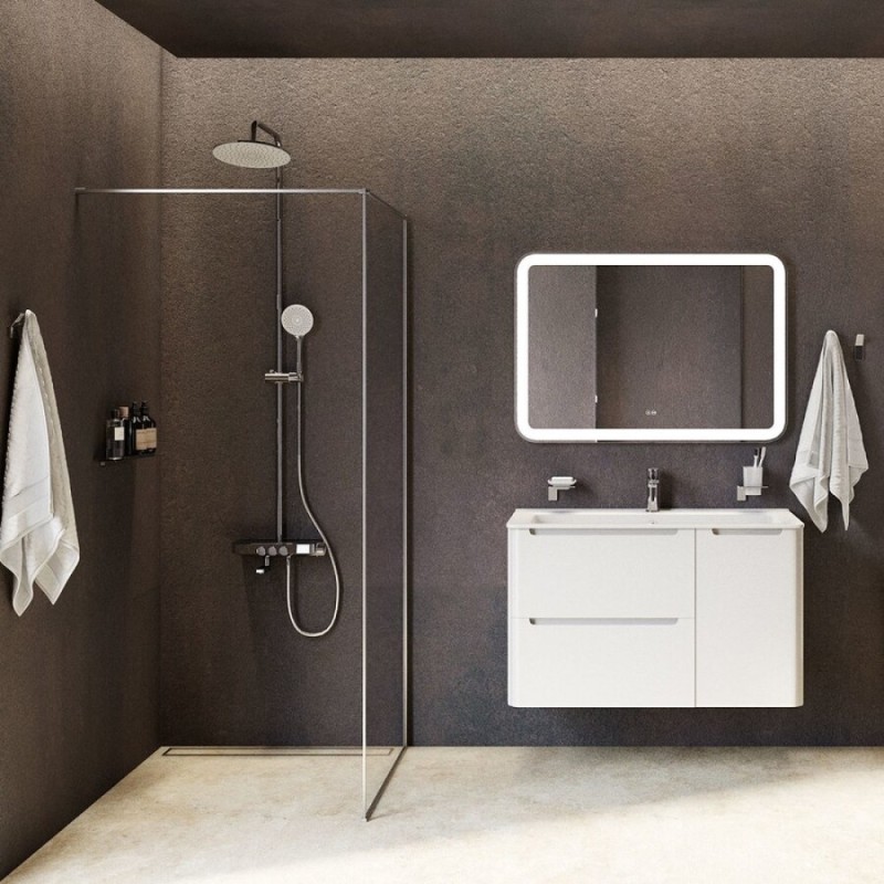 Душевая система Iddis Shelfy SHESBBTi06, с управлением Push Control, верхний душ, хром