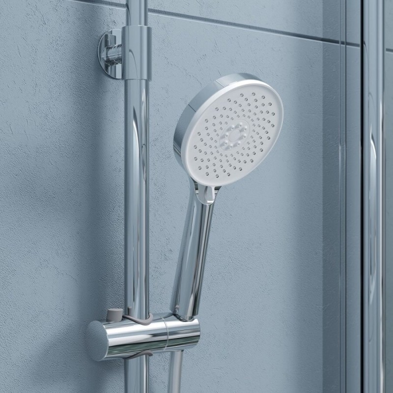 Душевая система Iddis Shelfy SHESBBTi06, с управлением Push Control, верхний душ, хром