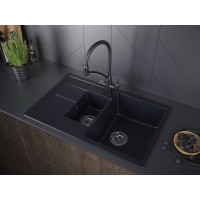 Смеситель Paulmark Siegen Si213111-BLM для кухонной мойки, с подключением к фильтру, черный