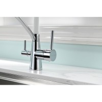 Смеситель Paulmark Siegen Si213111-CRW для кухонной мойки, с подключением к фильтру, хром, белый шланг